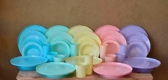 Plastico Descartable 17 Cm Postre De Colores Pastel - comprar online