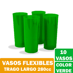 Vasos Colores Trago Largo PP Descartables Opacos y Traslúcidos 280cc - HB Integral - Todo en un solo lugar!