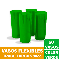 Vasos Colores Trago Largo PP Descartables Opacos y Traslúcidos 280cc - tienda online