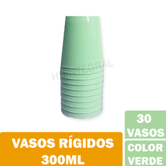 Vasos Rígidos Cónicos Cumpleaños Hermosos Colores Pastel 300ml