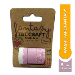 Washi Tape Cinta Adhesiva PINK Diseños 3un x 5m.