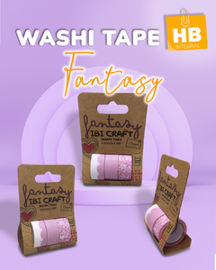 Washi Tape Cinta Adhesiva PINK Diseños 3un x 5m. - HB Integral - Todo en un solo lugar!