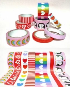 Cinta Washi Tape HAPPY con Motivos Decorativos Hermosos Diseños. 8 un x 5 mt - tienda online