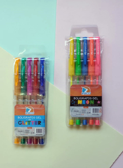 COMBO BOLIGRAFOS - 10 Bolígrafos Gel 5 Con Glitter + 5 Neon Hermosos Colores!