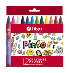 Crayones De Cera Filgo Cortos X 12 Colores Escolares