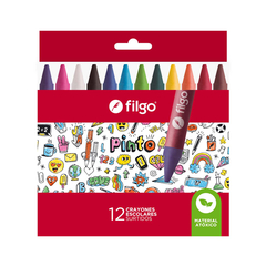 Crayones De Cera Escolares Jumbo Filgo X 12 Colores