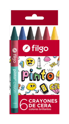 Crayones De Cera Escolares Filgo X 6 Colores Brillantes