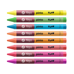 Crayones De Cera Filgo X 8 Colores Fluo Neon Escolar - comprar online