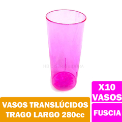 Vasos Colores Trago Largo PP Descartables Opacos y Traslúcidos 280cc - tienda online