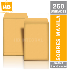 SOBRES BOLSA MANILA 80 GRS A4 23x32 Cm - comprar online