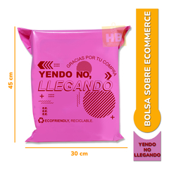 Bolsa Sobre Ecommerce C Adhesivo 30X45 "YENDO NO, LLEGANDO" ROSA CON FUCSIA - HB Integral - Todo en un solo lugar!