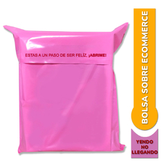 Bolsa Sobre Ecommerce C Adhesivo 30X45 "YENDO NO, LLEGANDO" ROSA CON FUCSIA - comprar online