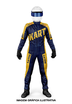 Macacão de Kart MP90 Azul e Amarelo