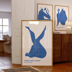 Set de 3 Cuadros Blue Silohuettes Matisse