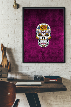 Cuadro Calavera Mexicana Violeta