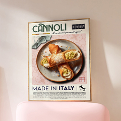 Set de 3 Cuadros Comida Italiana / Spaghetti Pizza y Cannoli - comprar online