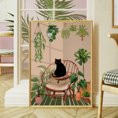 Set de 4 cuadros Gatitos y Plantas - Oz Cuadros Decorativos