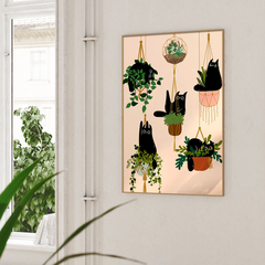 Set de 4 cuadros Gatitos y Plantas - comprar online