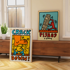 Set de 2 Cuadros Keith Haring - Crack Down / Pisa 89