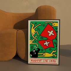 Cuadro Keith Haring - Swiss Flag