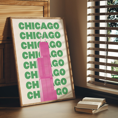 Cuadro Willis Tower - Chicago Typography