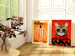 Set de 2 Cuadros Pumpkin Yayoi Kusama Cat