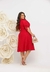 Vestido Gode Midi Lase Malha Forrado Vermelho - Ursula - comprar online