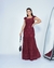 Vestido Longo Laise Moda Evangélica Vinho - Clarinda na internet