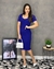 Vestido Tubinho Midi com Bolsos Moda Evangélica Azul - 50290AN - comprar online