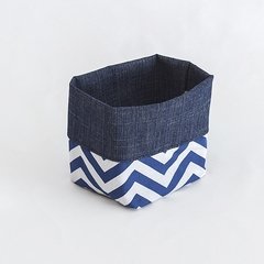 Cachepô Jeans Chevron Médio