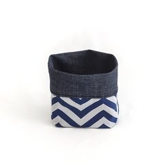 Cachepô Jeans Chevron Pequeno - comprar online