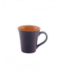 Jarro Mug Cónico Bicolor Violeta Y Naranja Porcelana Oxford