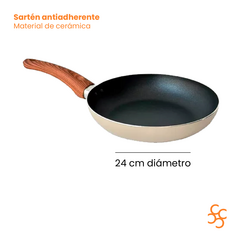 Batería De Cocina Areia Beige 5 Piezas Antiadherente Carol - Bazar Colucci