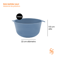 Bols Batidor Pico Vertedor Areia Azul 3 Litros Carol - comprar online