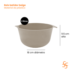 Bols Batidor Pico Vertedor Areia Beige 2 Litros Carol - comprar online