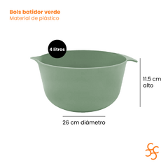 Bols Batidor Pico Vertedor Areia Verde 4 Litros Carol - comprar online