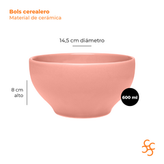 Bols Cerealero Rosa 14,5 Cm Cerámica Walplo - comprar online