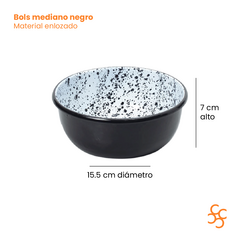 Bowl Enlozado Mediano Negro Craft 15,5 Cm Piné - comprar online