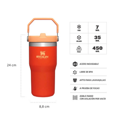 Botella Flip Straw Tiger Naranja 20 Oz Stanley en internet