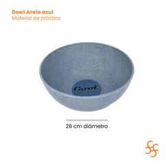 Bowl Plástico Cereales Ensalada Carol Areia Azul 26 Cm en internet