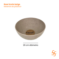 Bowl Plástico Cereales Ensalada Carol Areia Beige 20 Cm x6 - Bazar Colucci