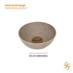 Bowl Plástico Cereales Ensalada Carol Areia Beige 23 Cm x6 - Bazar Colucci