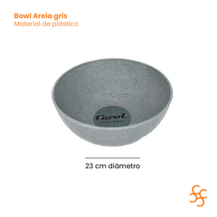 Bowl Plástico Cereales Ensalada Carol Areia Gris 23 Cm X6 - Bazar Colucci