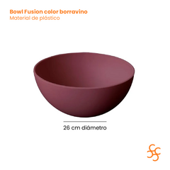 Bowl Plástico Cereales Ensalada Borravino Carol Fusion 26 Cm - comprar online