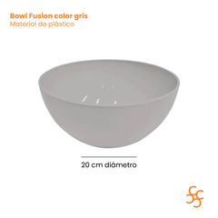 Bowl Plástico Cereales Ensalada Gris Carol Fusion 20 Cm X6 en internet