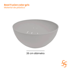 Bowl Plástico Cereales Ensalada Gris Carol Fusion 26 Cm - comprar online