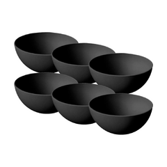 Bowl Plástico Cereales Ensaladas Negro Carol Fusion 23 Cm X6