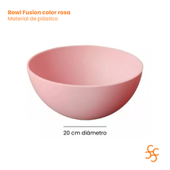 Bowl Plástico Cereales Ensaladas Rosa Carol Fusion 20 Cm X6 en internet