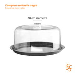 Campana redonda 30 cm cristal negra Yesi - comprar online