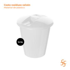 Recipiente Resíduos Vaivén Plástico 14 Lts Blanco Yesi - comprar online